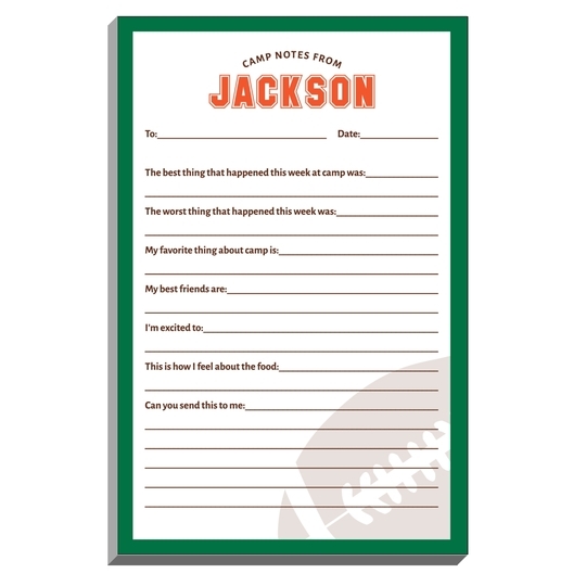 Football Fill In Camp Notepads